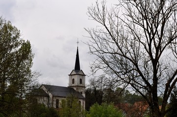 Fototapeta na wymiar Eglise protestante de Gumbrechtshoffen, Alsace