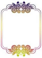 Beautiful gradient frame. Color silhouette frame for advertisements, wedding and other invitations or greeting cards. Raster clip art.