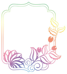 Beautiful gradient frame. Color silhouette frame for advertisements, wedding and other invitations or greeting cards. Raster clip art.