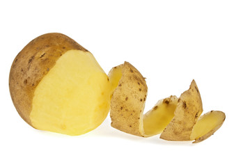 Potatoes with peel isolated on a white background