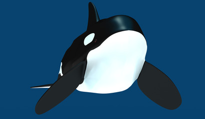 A model of a stylized killer whale. 3D illustration. © Oleg