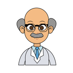 grey hair male doctor icon image vector illustration design 