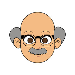 face of elder man with glasses  icon image vector illustration design 