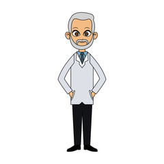 grey hair male doctor icon image vector illustration design 