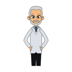 grey hair male doctor icon image vector illustration design 
