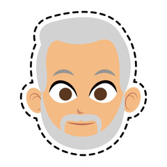 face of man with beard icon image vector illustration design 
