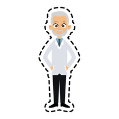 grey hair male doctor icon image vector illustration design 