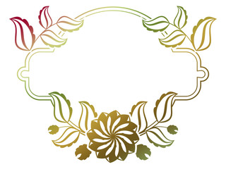 Beautiful gradient frame. Color silhouette frame for advertisements, wedding and other invitations or greeting cards. Raster clip art.