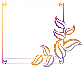 Beautiful gradient frame. Color silhouette frame for advertisements, wedding and other invitations or greeting cards. Raster clip art.
