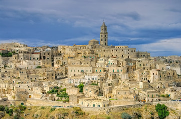Fototapeta na wymiar Matera in Basilikata, Italien - the town Matera in Basilicata