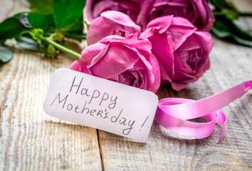 Present for woman with peony, greeting card with text for Mother's Day