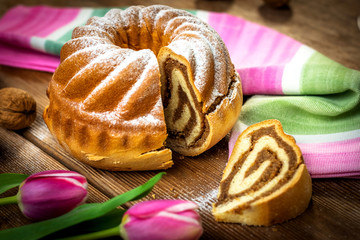  Potica, Slovenian traditional sweet roll with wallnuts - 145159480