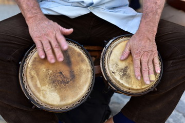 Hands of the street performer, Havana Vieja, Havana, Cuba