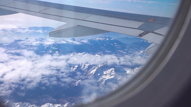 High quality video of airplane window in real 1080p slow motion 120fps