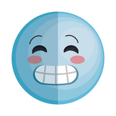 emoticon kawaii face icon vector illustration design