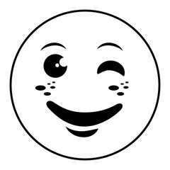 emoticon kawaii face icon vector illustration design