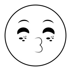 emoticon kawaii face icon vector illustration design