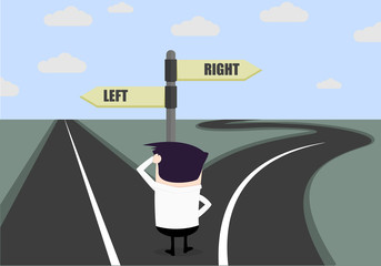 Businessman difficult choice