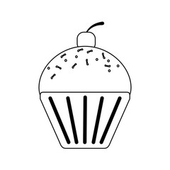 cupcake icon over white background. vector illustration