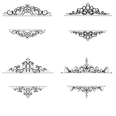 Vintage vector swirl frame set