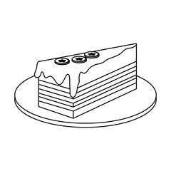 piece of cake icon over white background. vector illustration