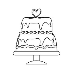 sweet cake icon over white background. vector illustration