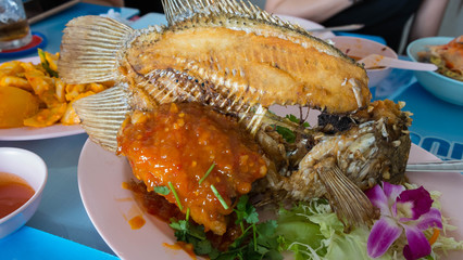 Giant gourami, Fish with Chili Sauce