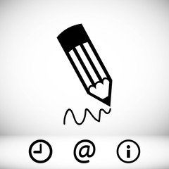 pencil icon stock vector illustration flat design