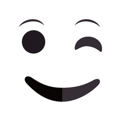 emoticon kawaii face icon vector illustration design