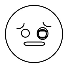 emoticon kawaii face icon vector illustration design