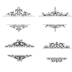 Vintage vector swirl frame set