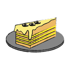 piece of cake icon over white background. colorful design. vector illustration