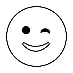 emoticon kawaii face icon vector illustration design