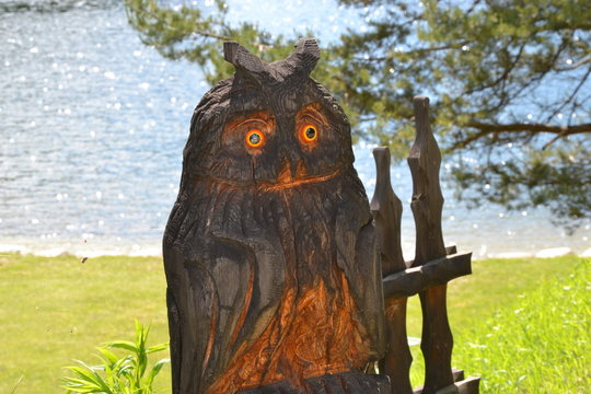 gufo in legno