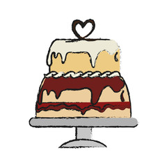 sweet cake icon over white background. vector illustration
