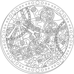 Black and white pattern for adult coloring book. Vector elements for design. Good for design of wrapping and textile.