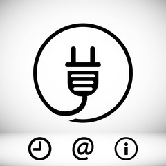 Plug vector icon stock vector illustration flat design