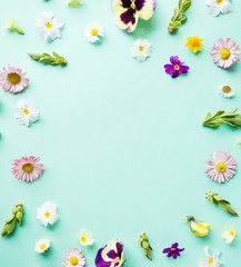 Naklejka na ściany i meble Spring flowers frame