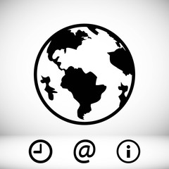 Earth icon stock vector illustration flat design