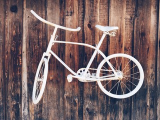 white bicycle, vintage style