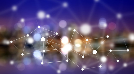Cloud data storage concept. Digital communication concept. Internet connections and data...