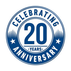 Fototapeta premium 20 years anniversary logo template. Vector and illustration. 