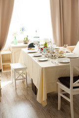 Decorated table for the holiday
