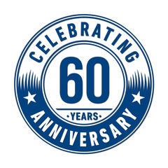 60 years anniversary logo template. Vector and illustration. 
