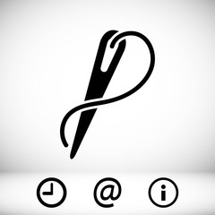 needle and thread icon stock vector illustration flat design