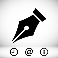 fountain pen icon stock vector illustration flat design