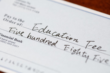cheque for education fee