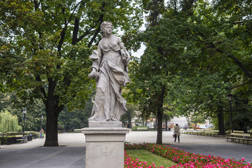 Rococo sculpture in the Saxon Garden, Warsaw, Poland