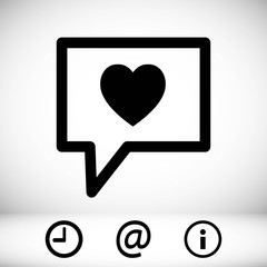 Speech Bubbles Icon. chat love pictogram stock vector illustration
