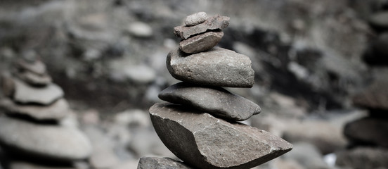 Rocks stacked high